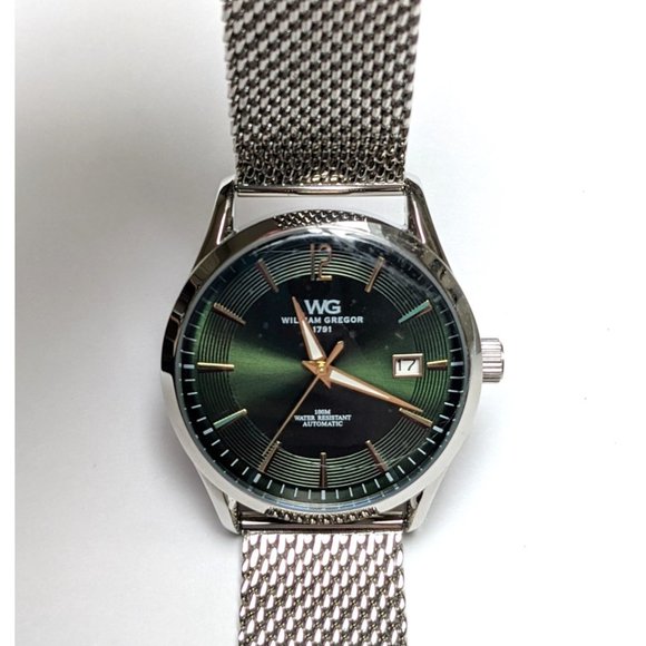NWOT William Gregor Green Stainless Steel Watch - Picture 1 of 4